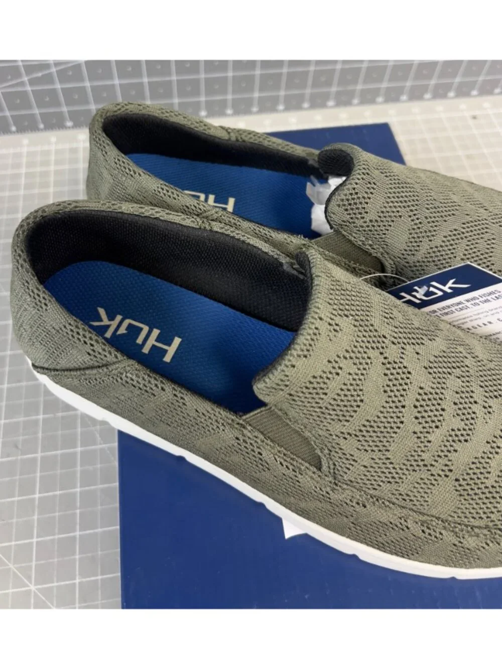 HUK Men's Brewster Slip-On Wet Traction Fishing & Deck Shoes Moss Sz. 8 New~~